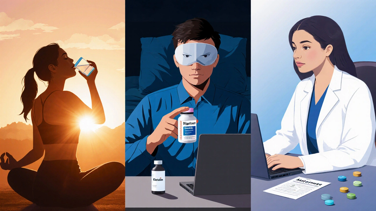 Multiple lifestyle scenes showing people using different diabetes products.