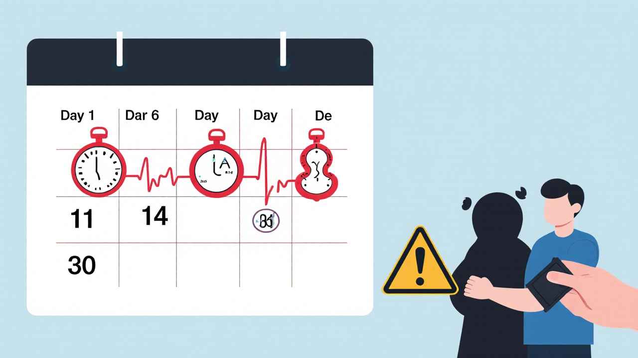 Calendar with increasing blood pressure readings over time and warning symbol in corner