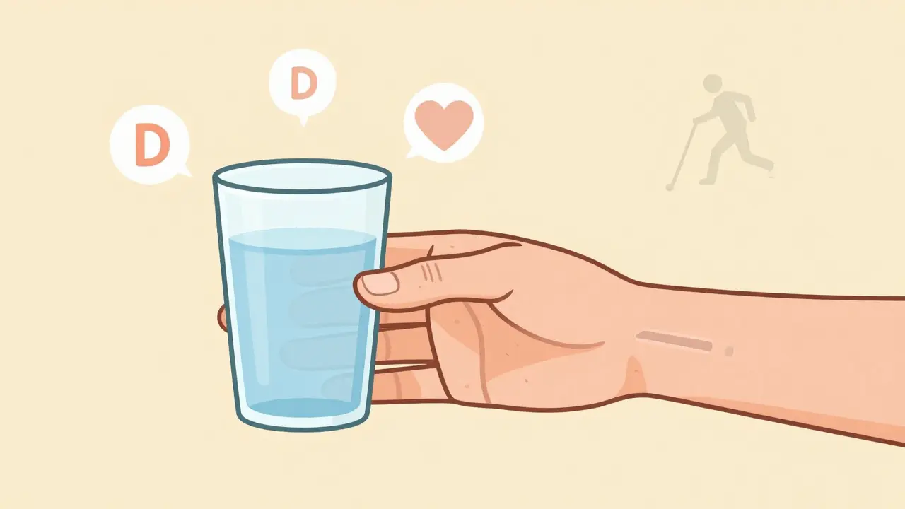 A hand partially fading into gray lines, surrounded by icons of healthy habits that support nerve protection.