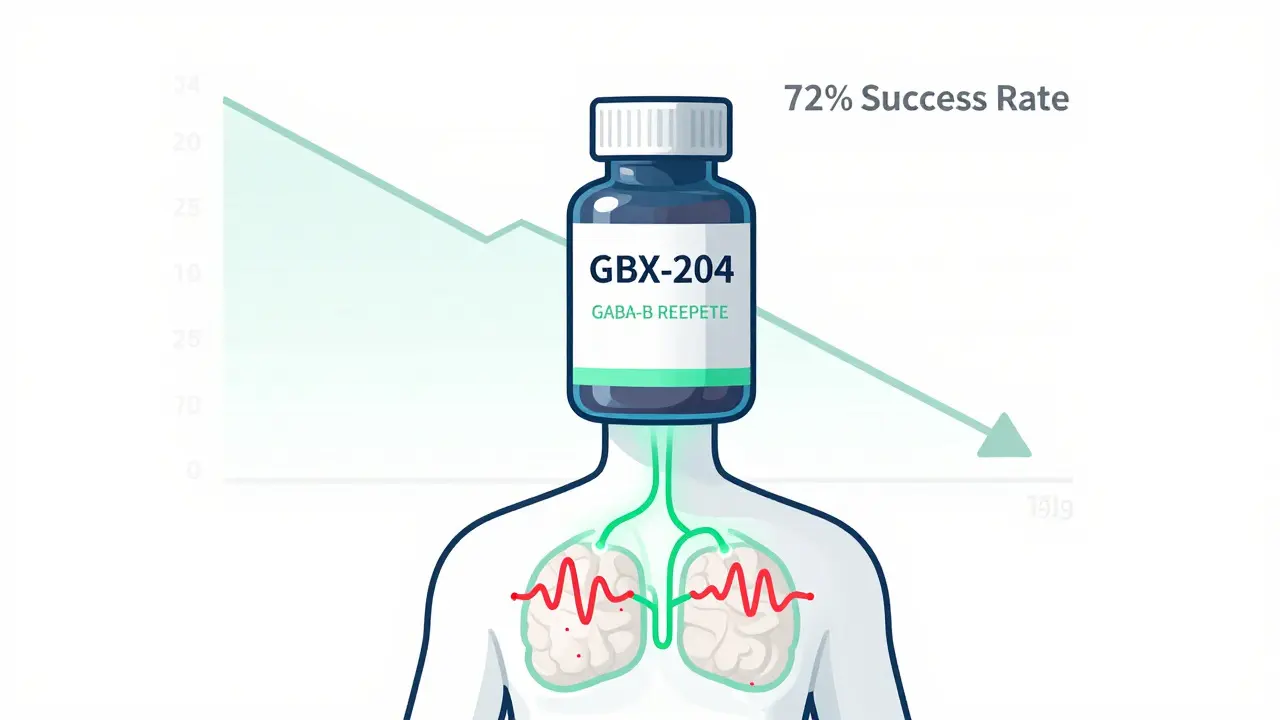 Futuristic pill targeting nerve pathways to stop hiccups with glowing green lines.