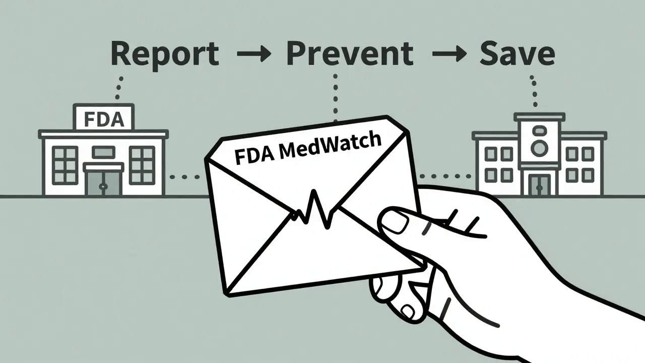 Hand submitting medication error report form with heartbeat line
